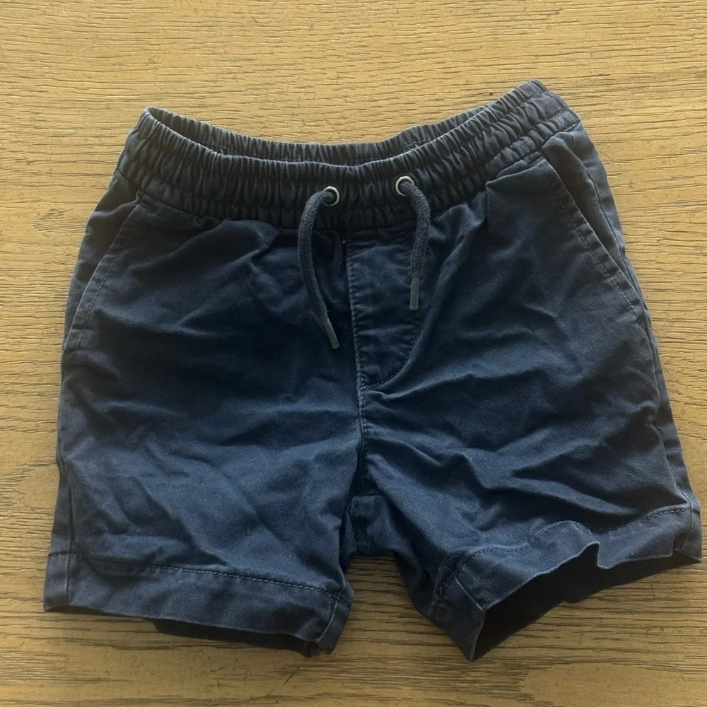 GAP Kids Navy Easy Pull On Shorts XS 4-5 Elastic Waist Cotton Casual navy